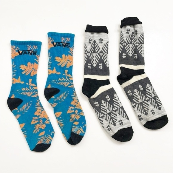 Men’s mixed pattern crew socks - Set of 2 - Picture 1 of 2
